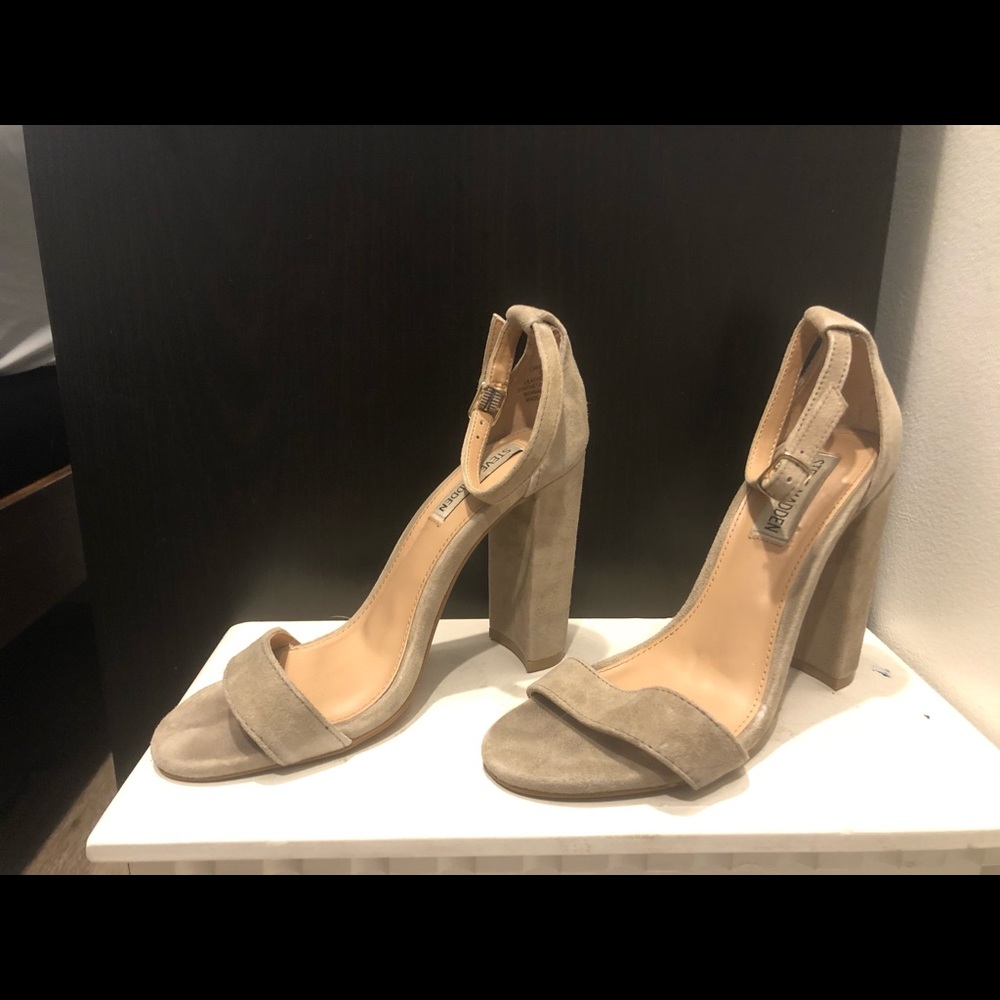 Steve Madden Strappy Suede Nude 6in Heel